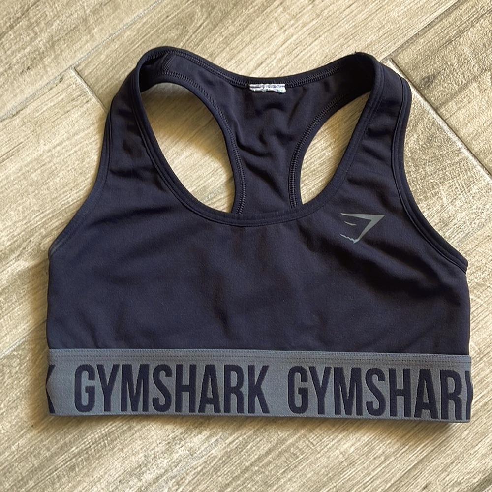 Gymshark Black & Gray Seamless Racer Back Sports Bra Size S